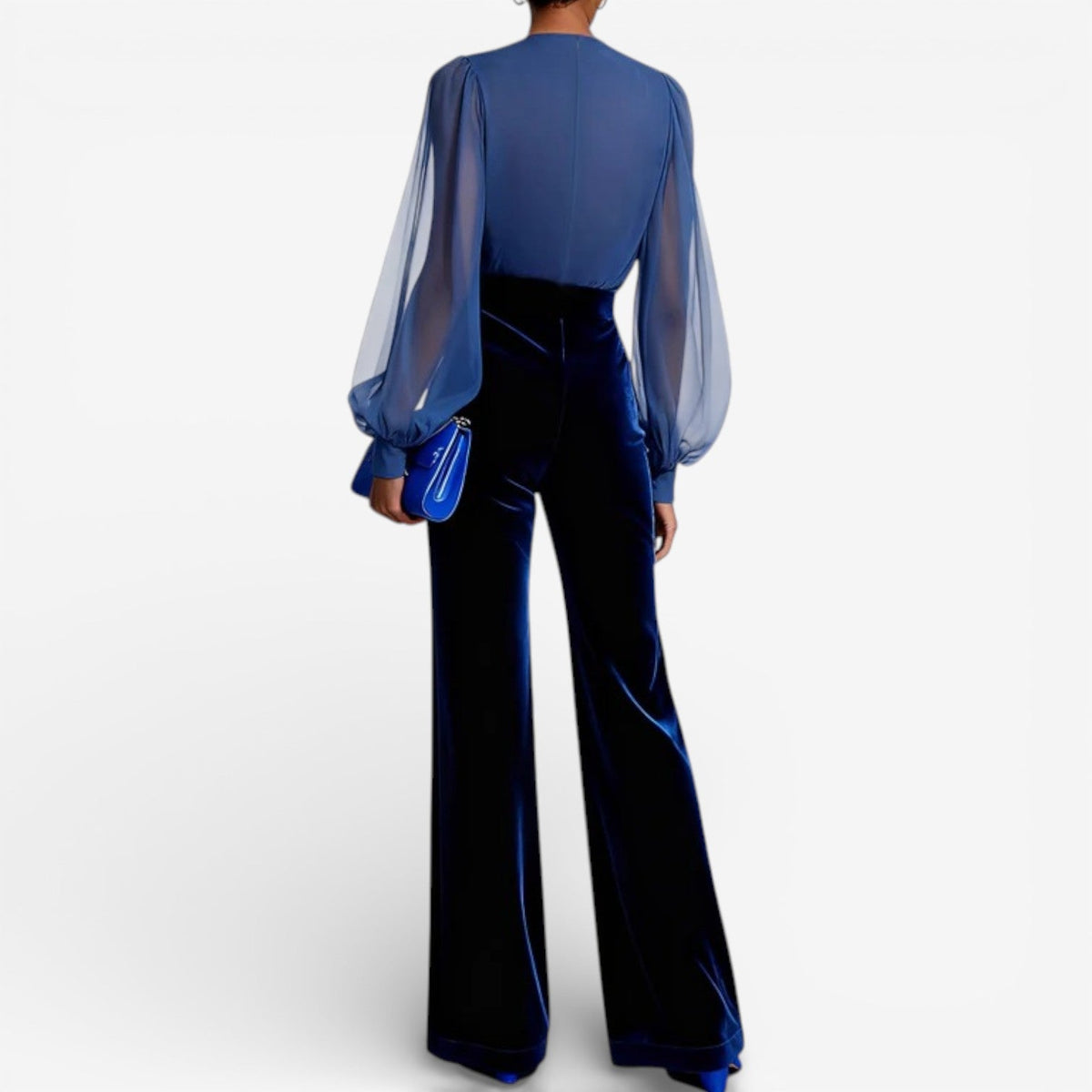 Noirello™ – Completo Elegante Donna in Velluto e Chiffon