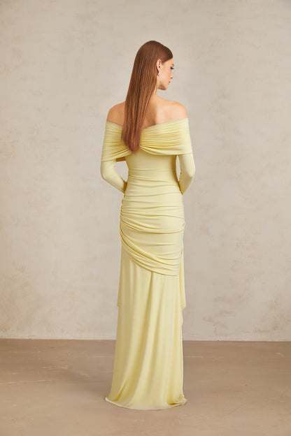 Vestido largo con hombros descubiertos LUMARIA™