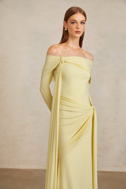 Vestido largo con hombros descubiertos LUMARIA™