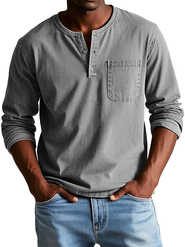 Henley| Vintage shirt with long sleeves