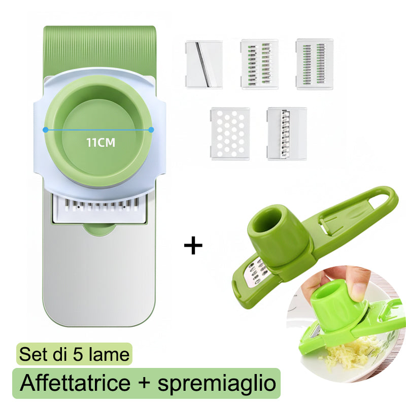 VerduraPro™ | Taglierina Multifuncional 7 en 1 para Verdure e Frutta