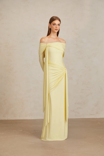 Vestido largo con hombros descubiertos LUMARIA™