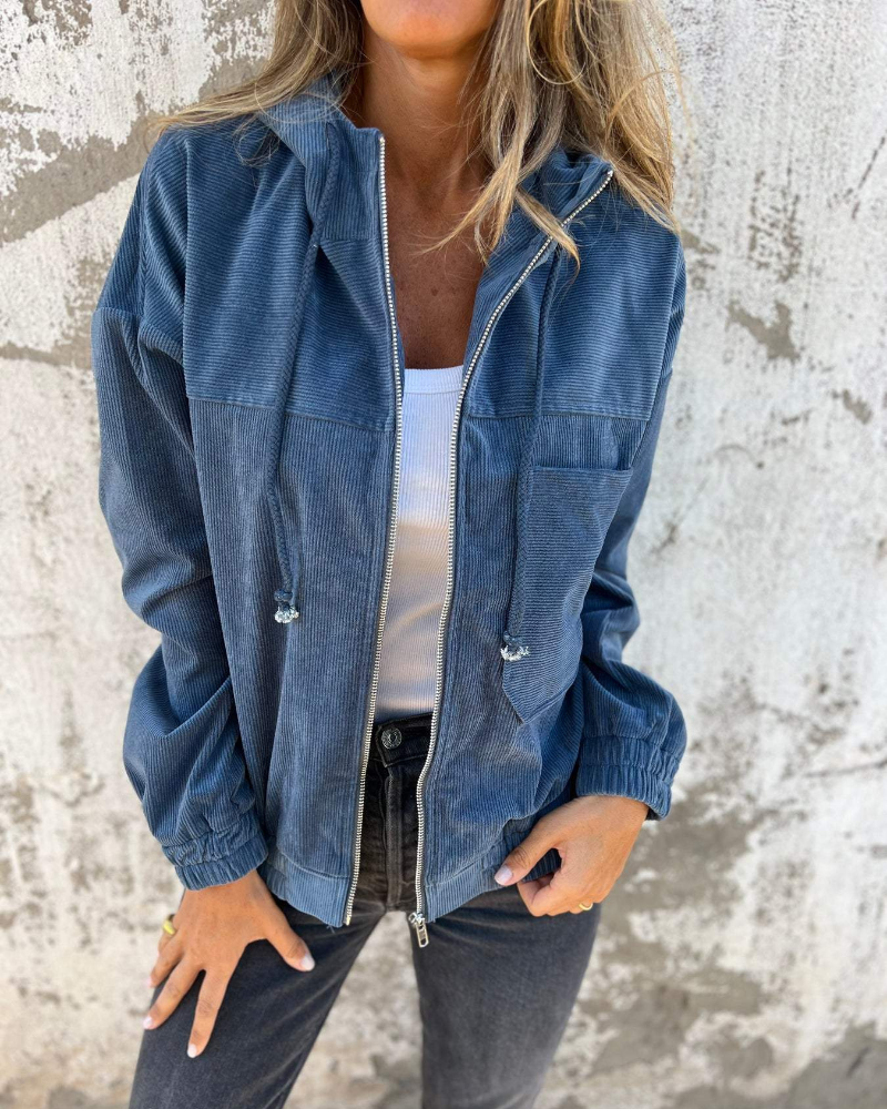 LYRA| Chaqueta informal de terciopelo con capucha