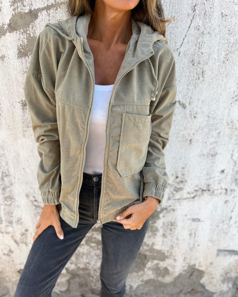 LYRA| Chaqueta informal de terciopelo con capucha