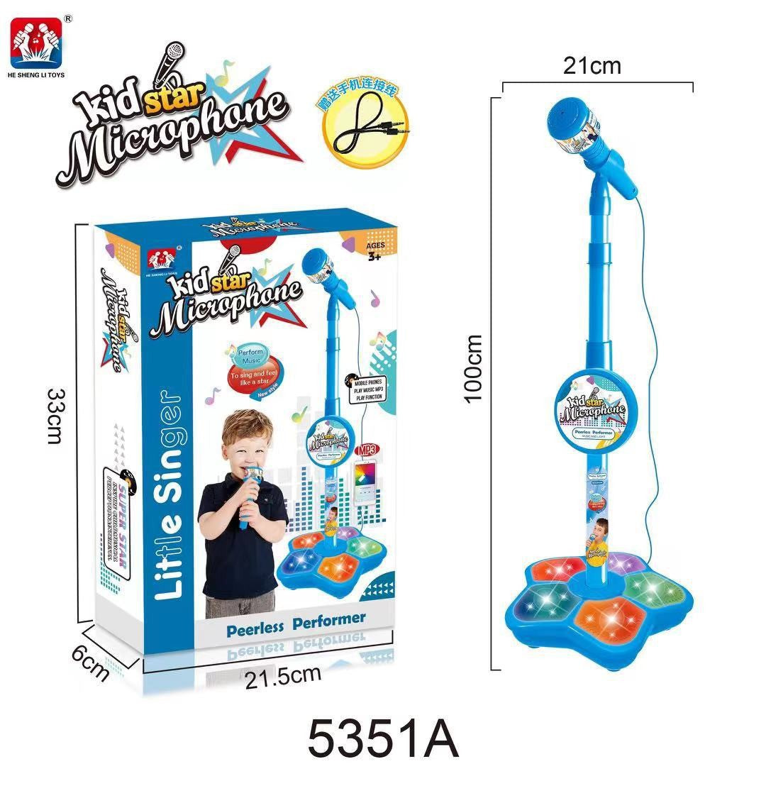 Melodrio™ – Soporte de micrófono para karaoke para niños con luz y música