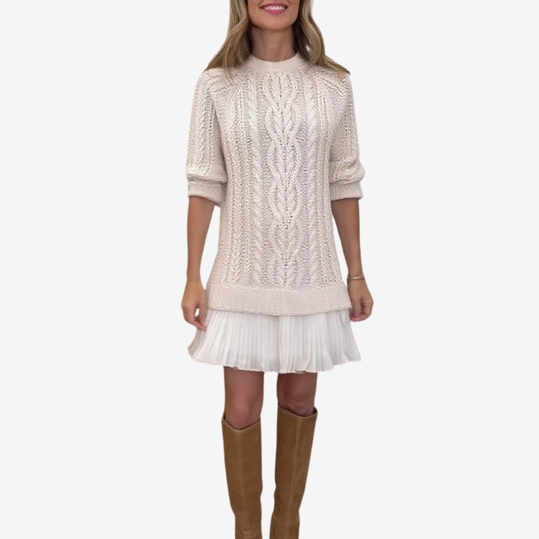 Amelie: De gebreide jurk die comfort en elegantie combineert