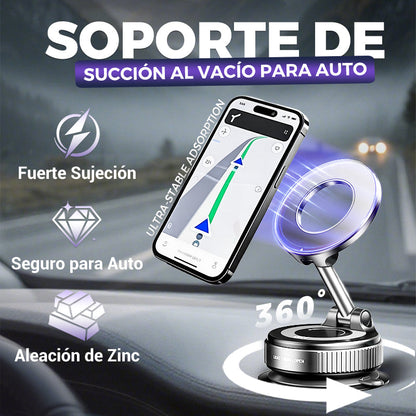 Gripora™ - Soporte Magnético con Succión al Vacío 360° para Auto