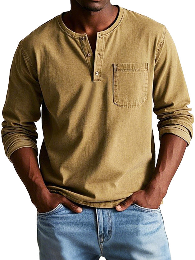 Henley| Vintage shirt with long sleeves