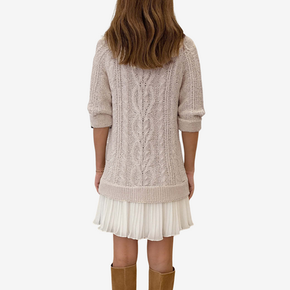 Amelie: De gebreide jurk die comfort en elegantie combineert