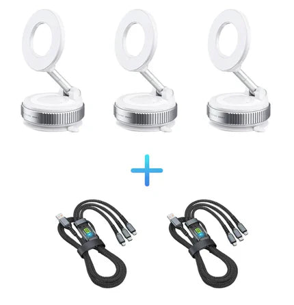 Gripora™ - Soporte Magnético con Succión al Vacío 360° para Auto