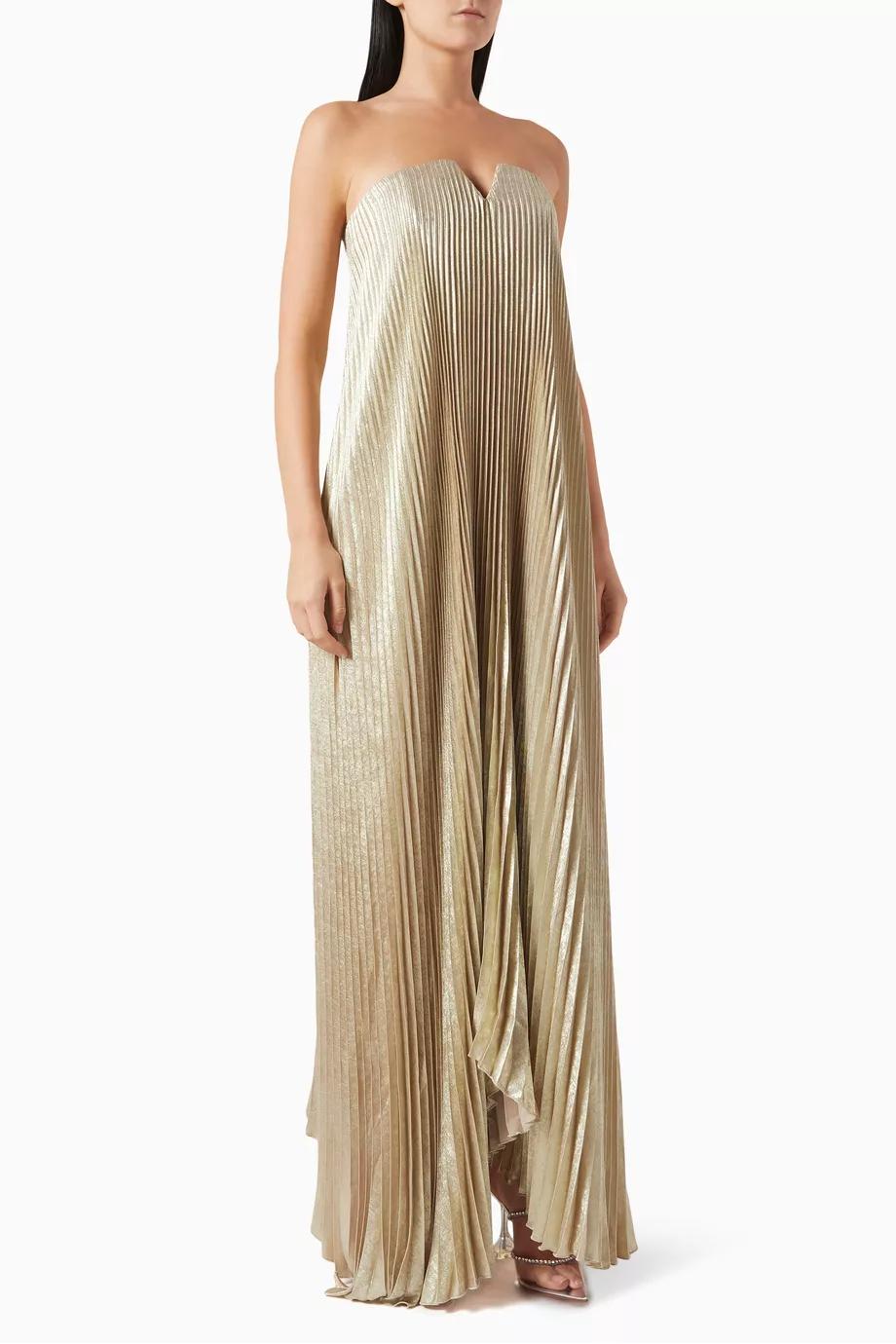Aurevelle™ | Elegant Plissé Gala Gown
