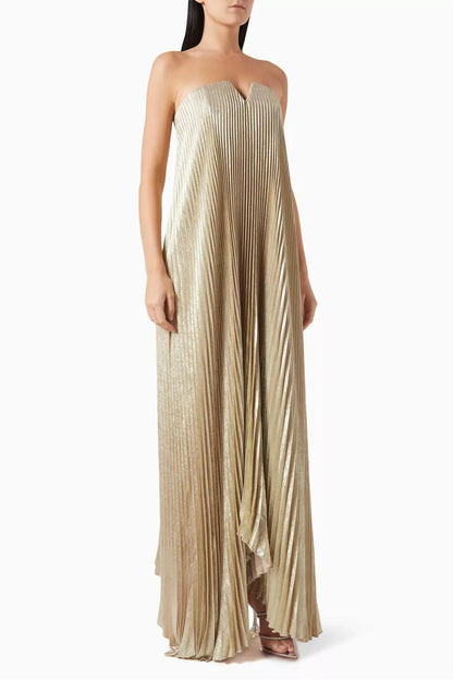 Aurevelle™ | Elegant Plissé Gala Gown