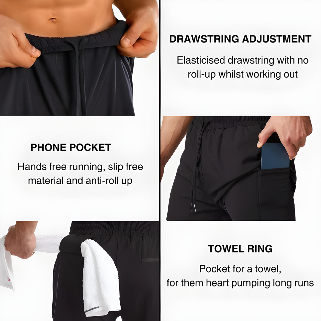 Pantalones cortos deportivos FlexRun Pro 2 en 1 | 1 + 1 gratis