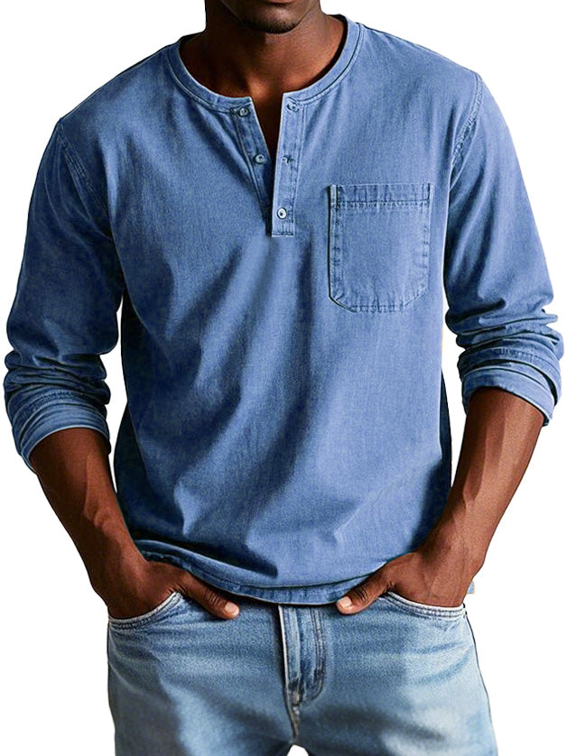 Henley| Vintage shirt with long sleeves