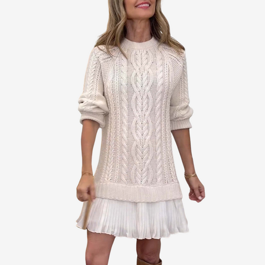 Amelie: De gebreide jurk die comfort en elegantie combineert