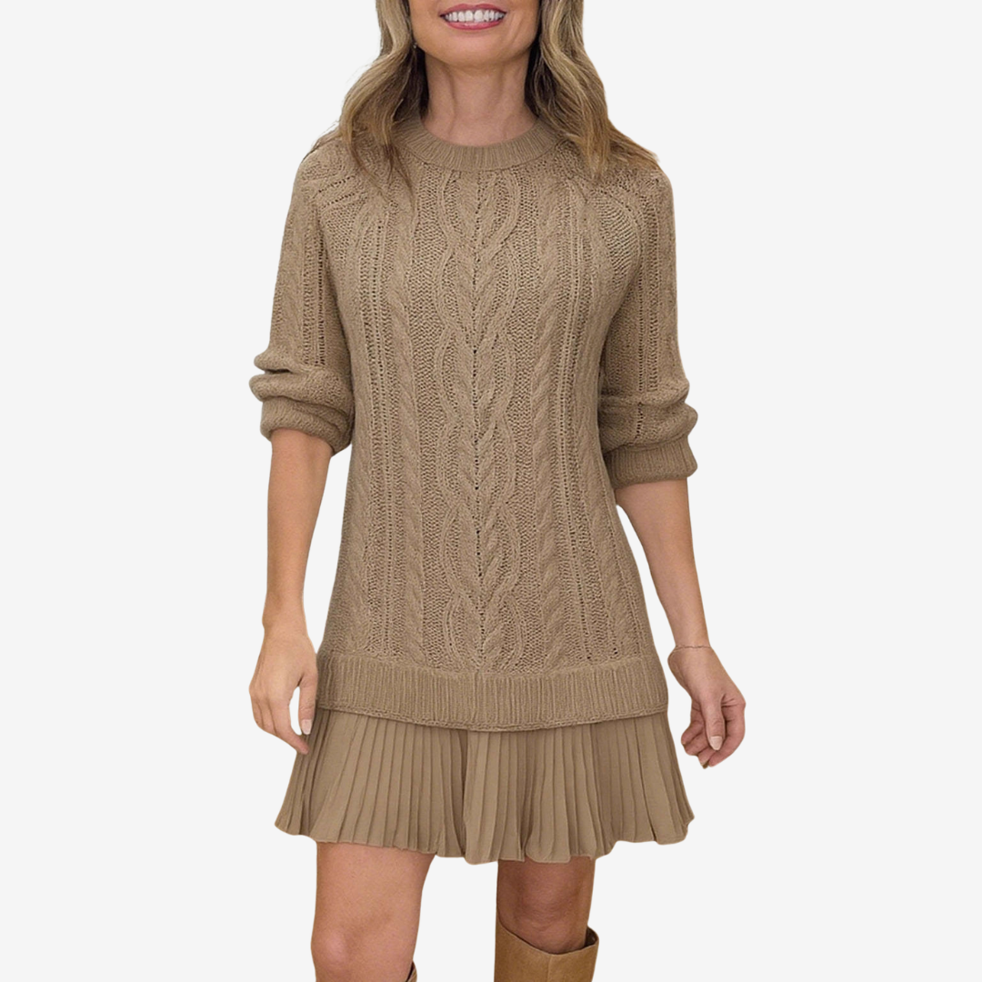 Amelie: De gebreide jurk die comfort en elegantie combineert