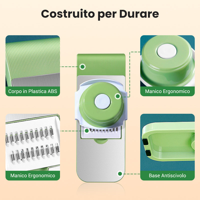 VerduraPro™ | Taglierina Multifuncional 7 en 1 para Verdure e Frutta
