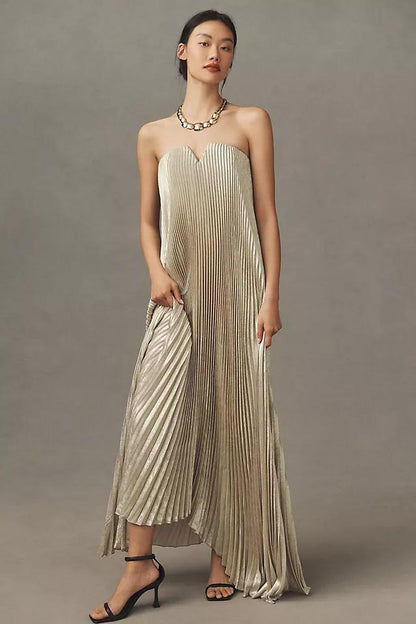 Aurevelle™ | Elegant Plissé Gala Gown