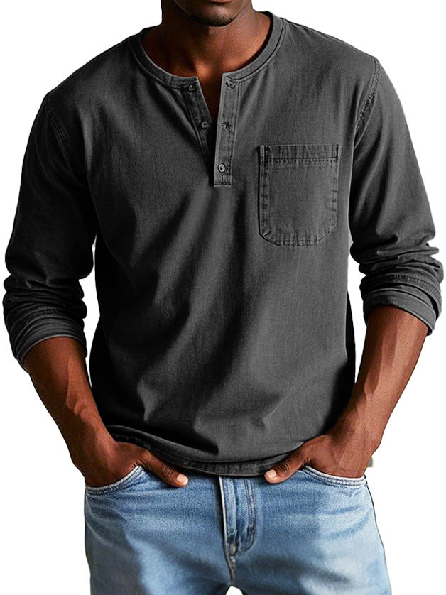Henley| Vintage shirt with long sleeves