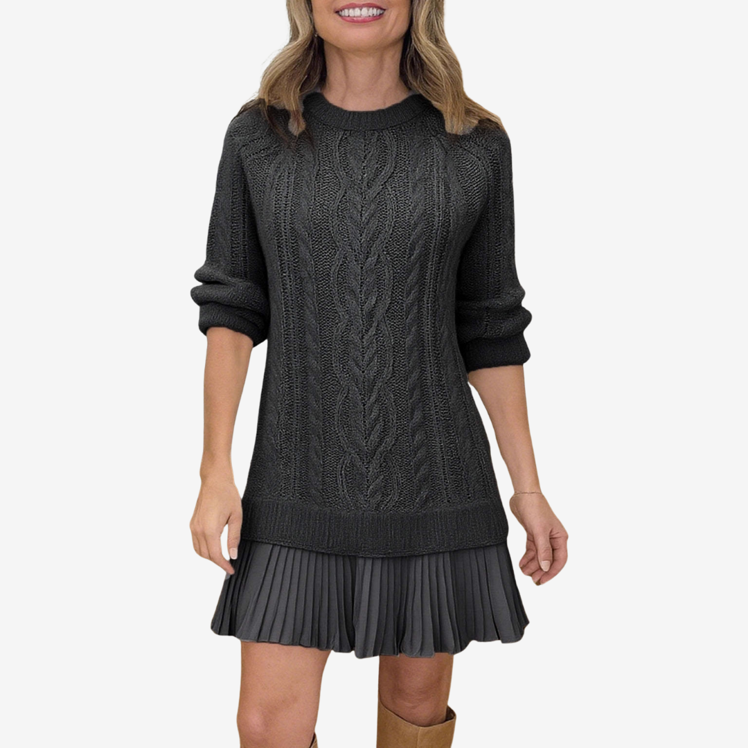 Amelie: De gebreide jurk die comfort en elegantie combineert