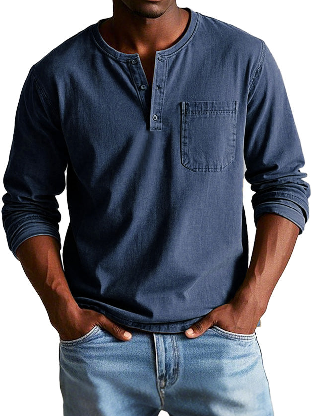 Henley| Vintage shirt with long sleeves
