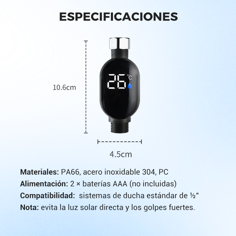 AquaLumo™ – Termómetro digital para la ducha con pantalla LCD retroiluminada