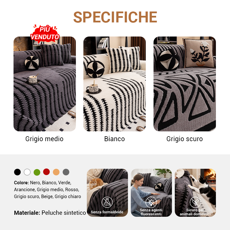 Soffiluxe™ Copridivano Morbido Antiscivolo – Protezione elegante per ogni ambiente