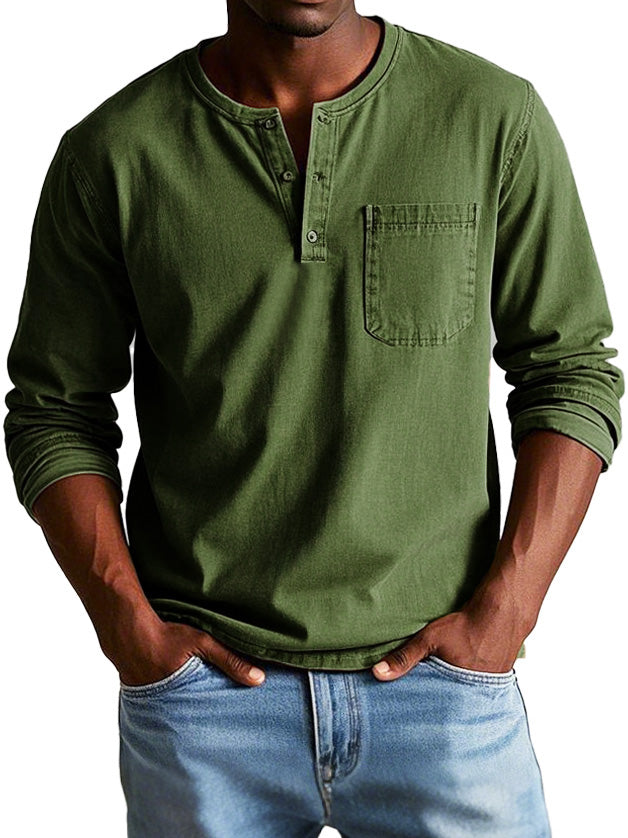 Henley| Vintage shirt with long sleeves