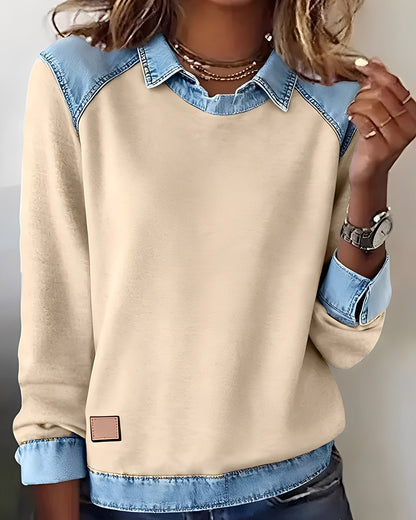 DenimChic: Il maglione polo con dettagli in denim