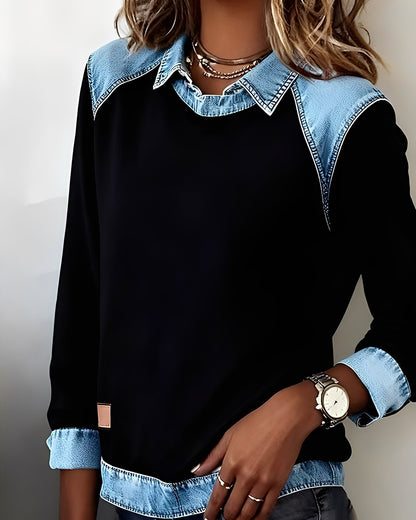 DenimChic: Il maglione polo con dettagli in denim
