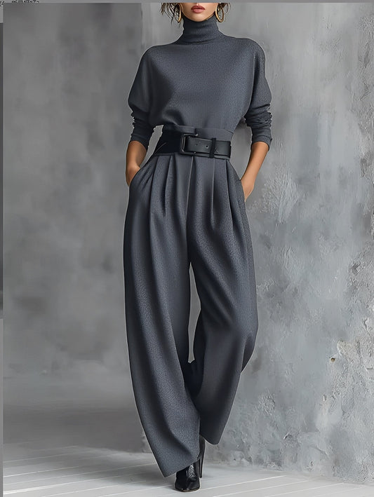 Elvara™ | Set elegante con colletto e pantaloni a gamba dritta