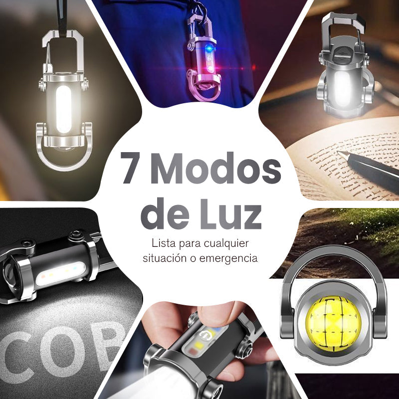 LumiKey™ – Minilinterna Superbrillante 1200 Lúmenes, Compacta y Multifuncional