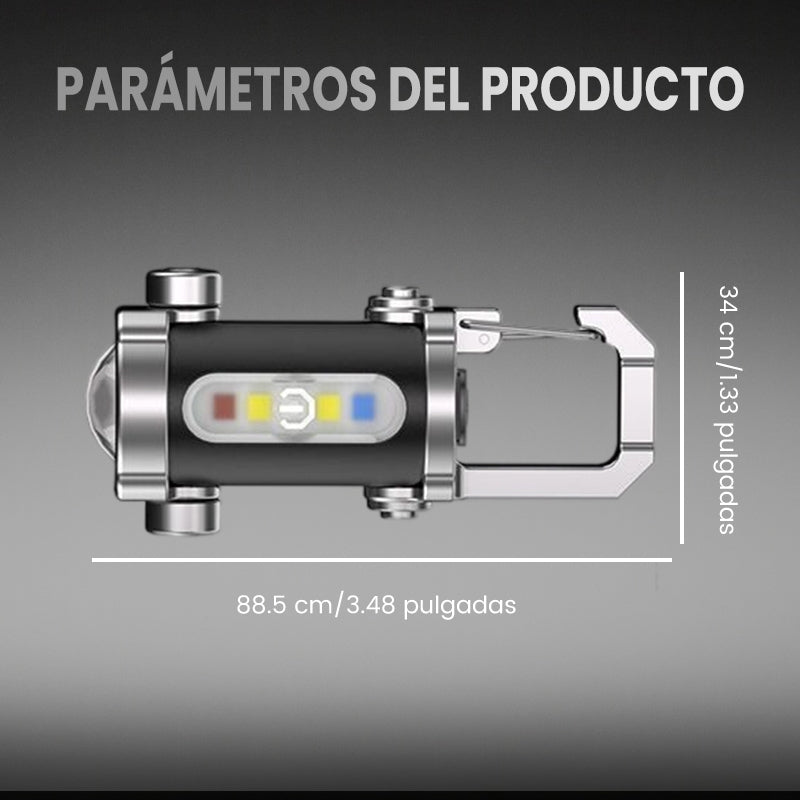 LumiKey™ – Minilinterna Superbrillante 1200 Lúmenes, Compacta y Multifuncional