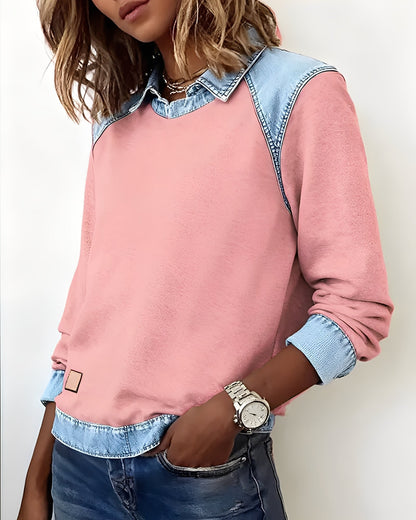DenimChic: Il maglione polo con dettagli in denim