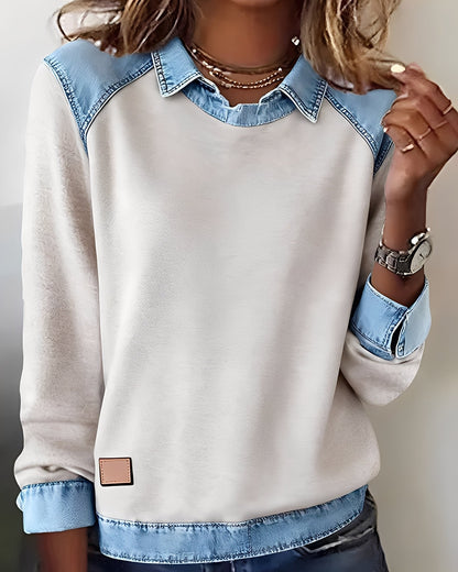 DenimChic: Il maglione polo con dettagli in denim