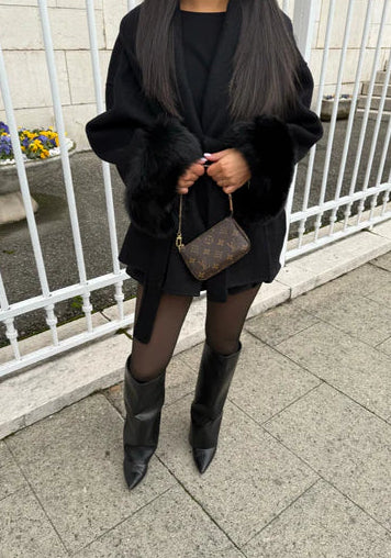 Velmora™ Cappotto Elegante con Polsini in Eco-Pelliccia Rimovibili