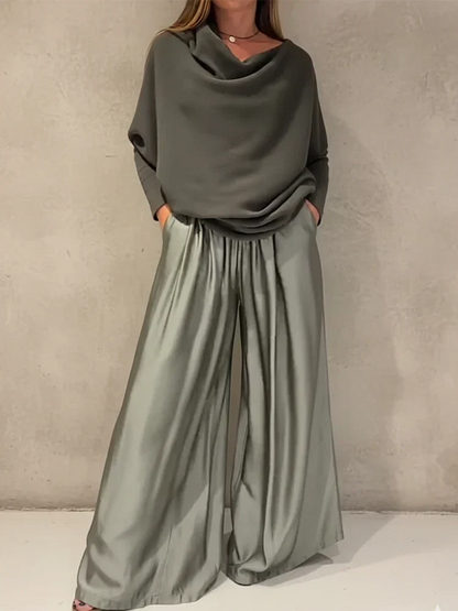 SERAVIA™ | Completo elegante in tweed a due pezzi con scollo Bardot
