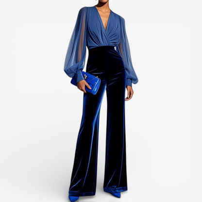 Noirello™ – Completo Elegante Donna in Velluto e Chiffon