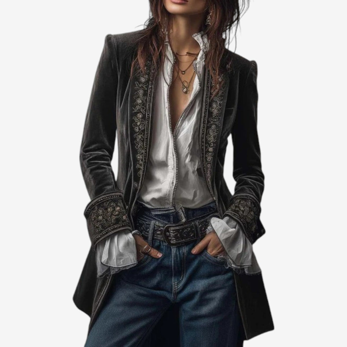 Veltrisa® | Blazer de Velluto Ricamato Elegante