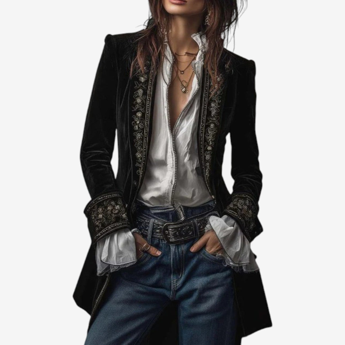 Veltrisa® | Blazer de Velluto Ricamato Elegante