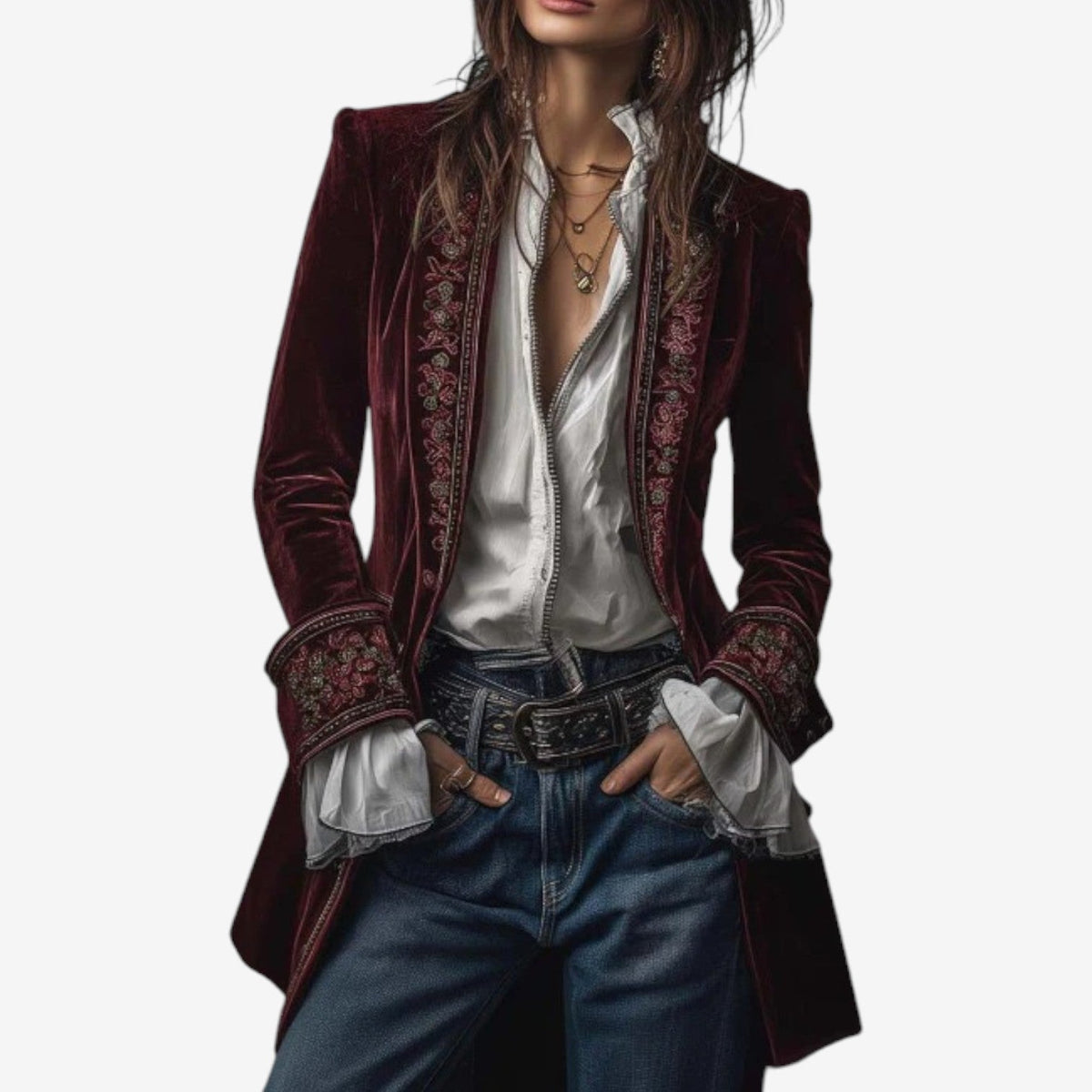 Veltrisa® | Blazer de Velluto Ricamato Elegante