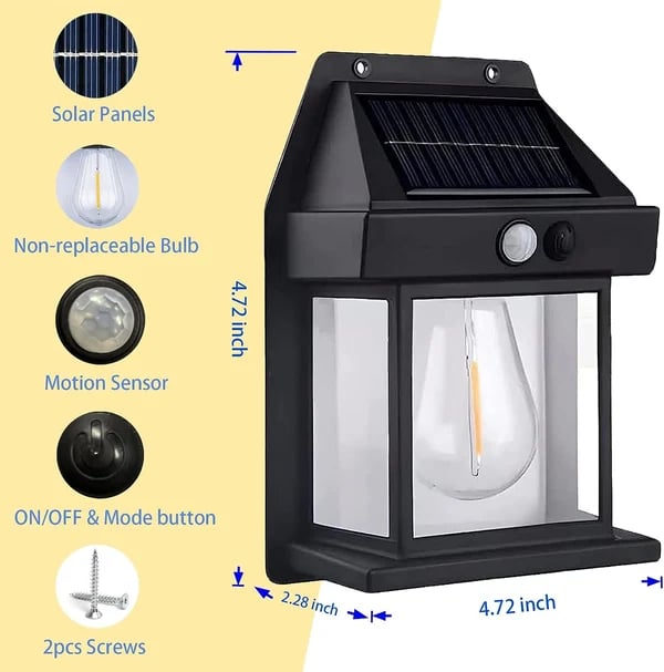 Solarynix™ – Lampada da Parete Solare Intelligente per Esterni